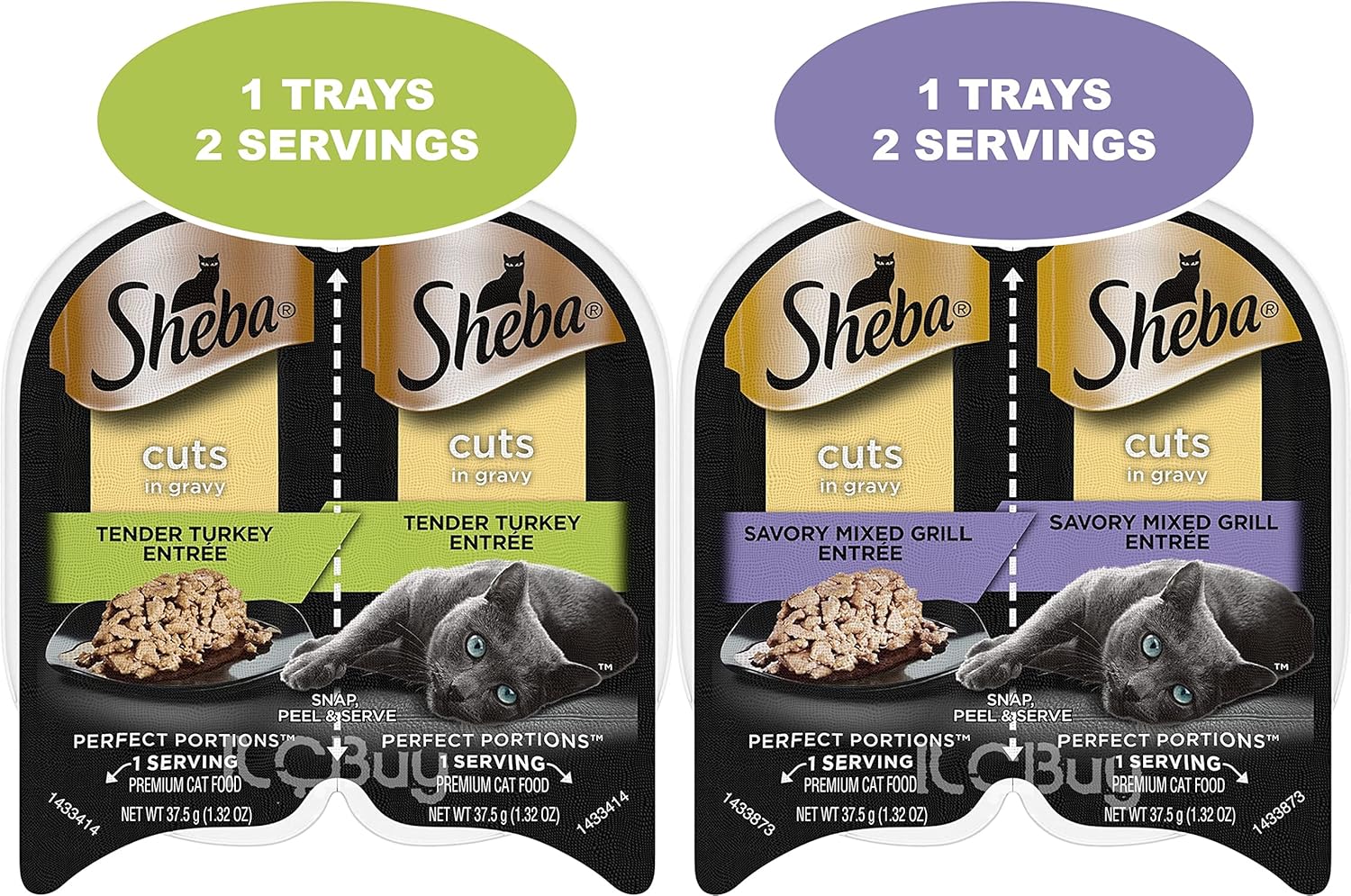 12 Trays 2.6 Oz Each Assorted Cuts in Gravy Pate in Natural Juice Cat Food F127257