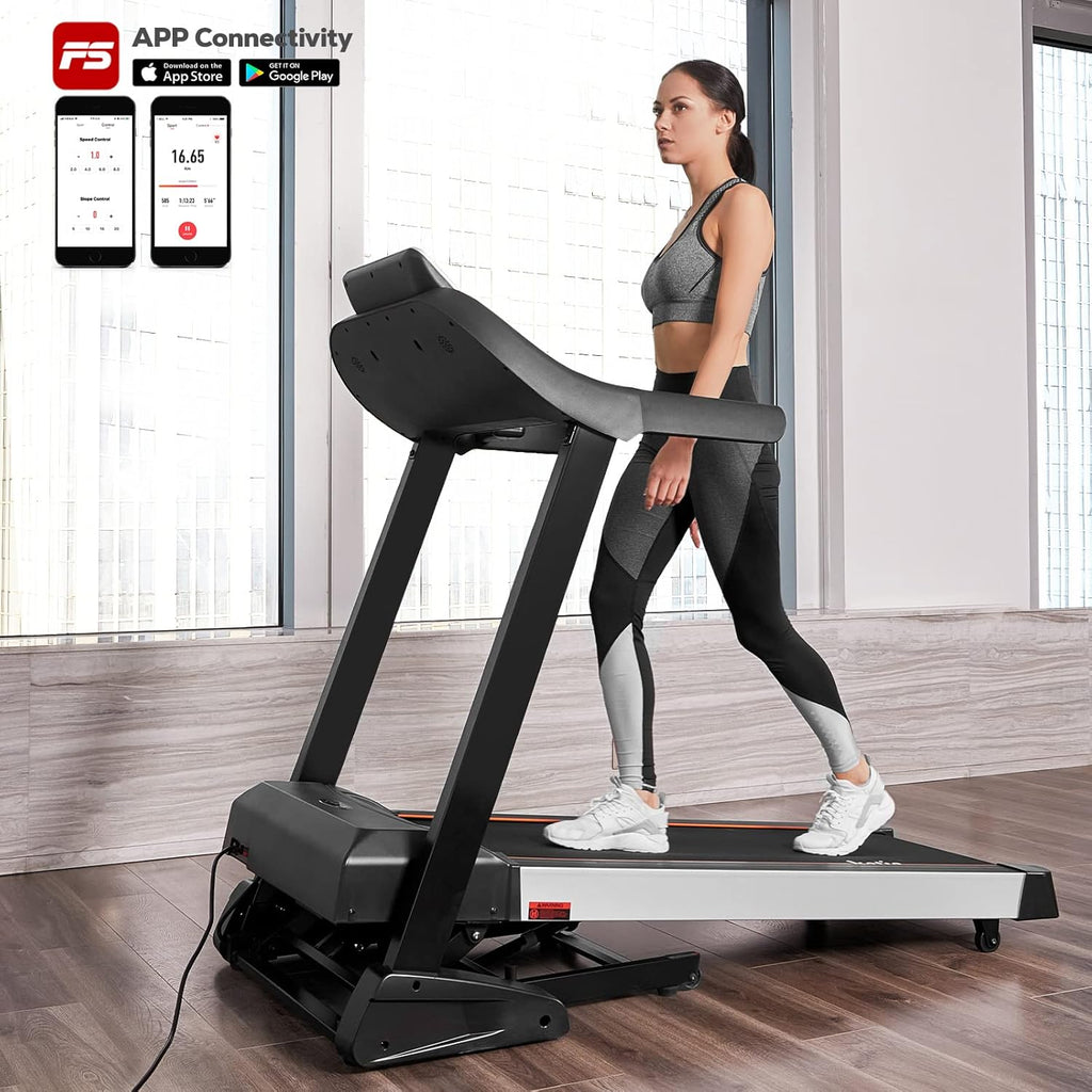 Folding Electric Treadmill with 15 Levels Auto Incline S396482