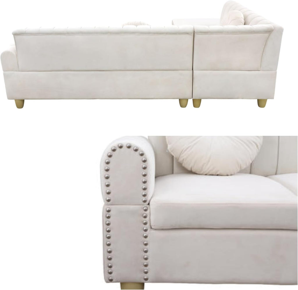 Beige L Shaped Sectional Sofa H274109