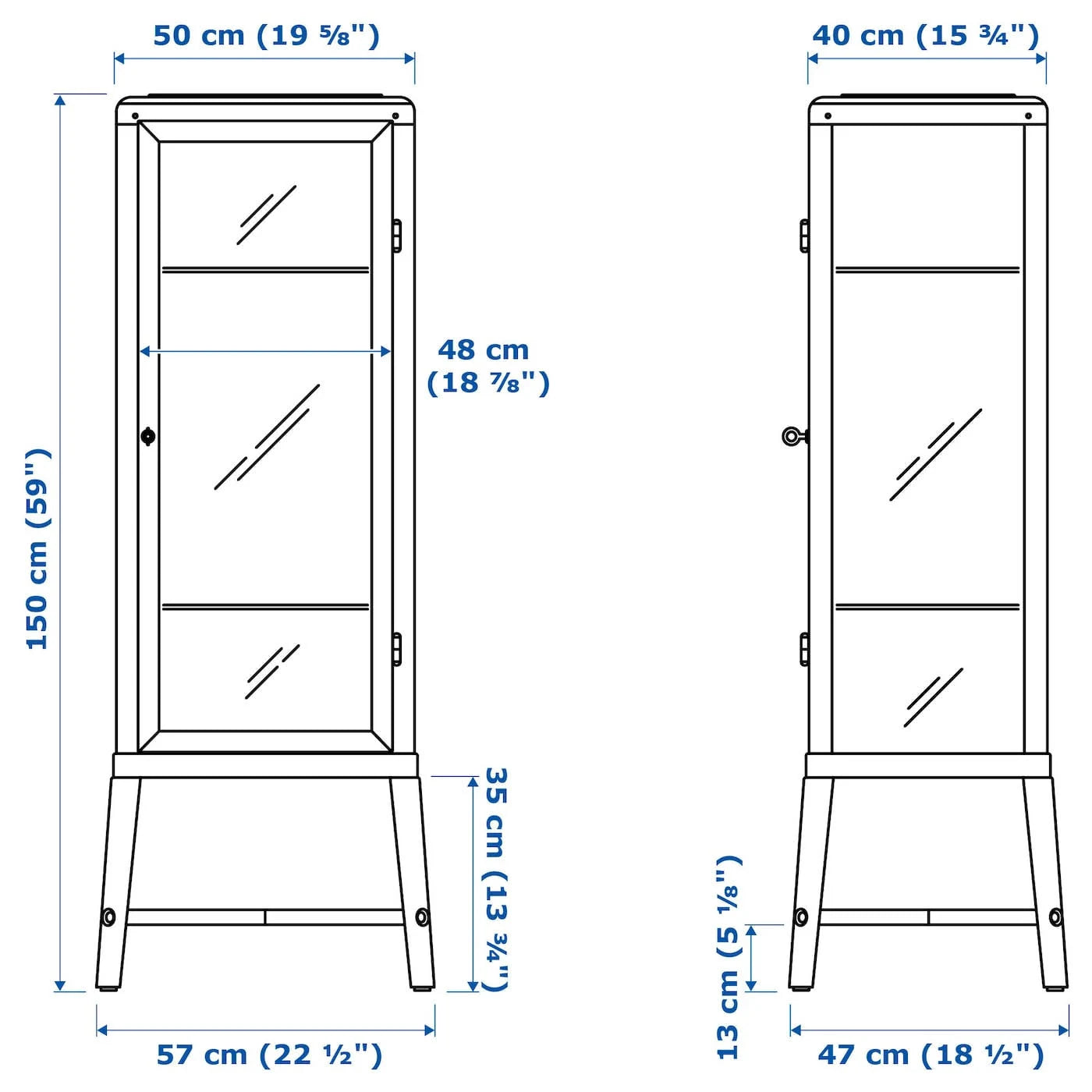 Pale Gray-Green Glass-Door Cabinet Q188132