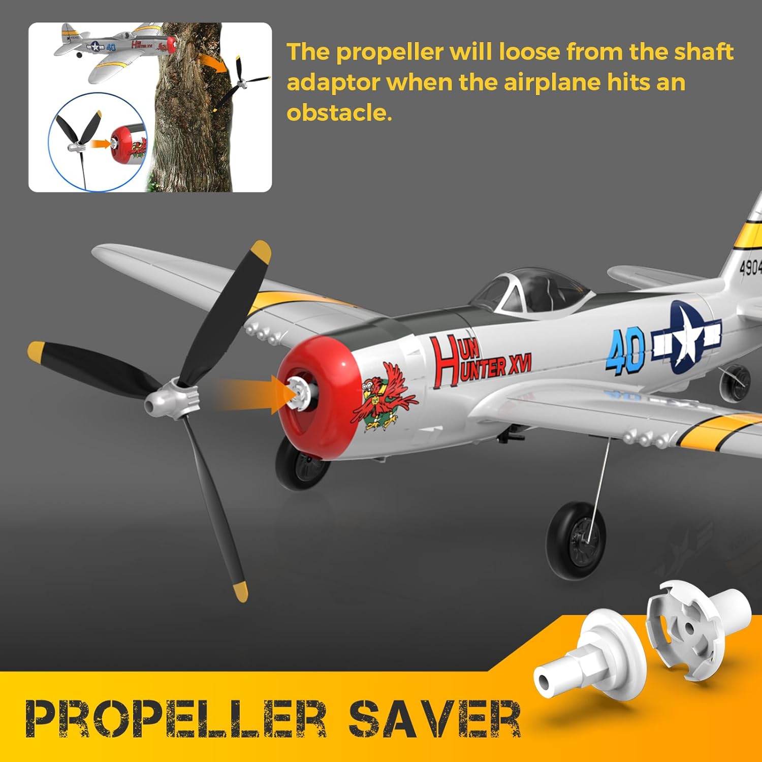 RC Plane 4CH WWII P-47 Model Remote Control Airplane RTF K8202