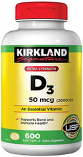 Extra Strength Vitamin D3 2000 IU 600 Softgels (Pack of 2) E8295