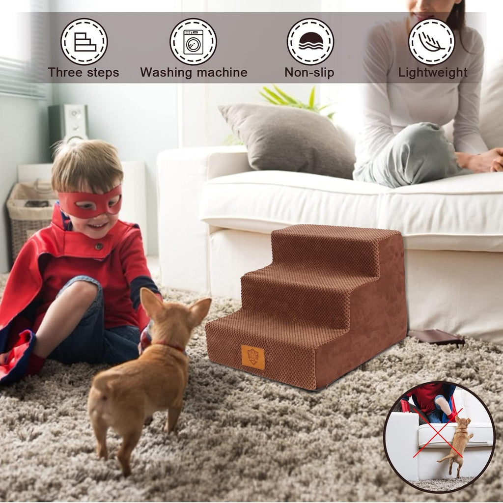 High Density Foam Pet Stairs with Anti-Slip Waterproof Cover, 11.8" H M44650