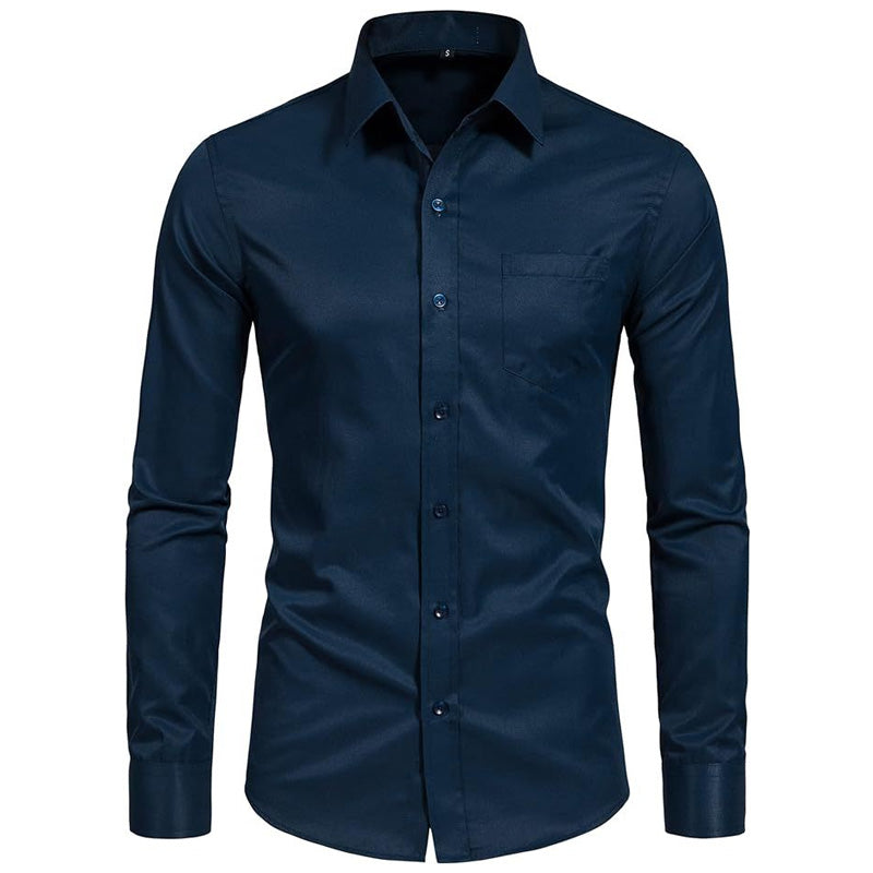 Men's Stretch Mercerized Long-Sleeve Shirt