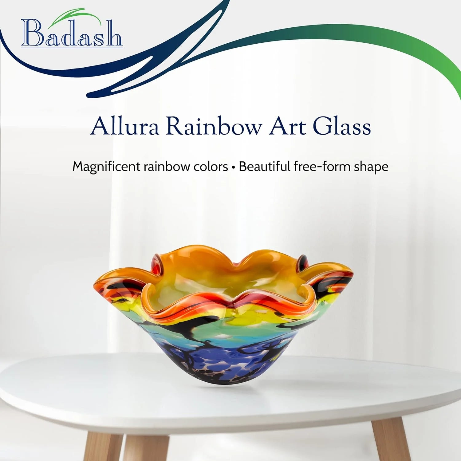 8” Mouth-Blown Art Glass Bowl H1933