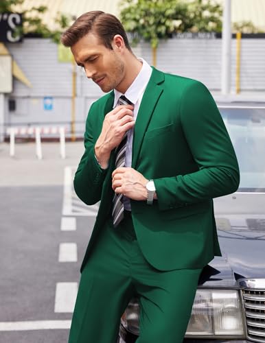 Men's 2 Piece Suits Classic Fit 2 Button Dress Suits Tuxedo Jacket Blazer X164294