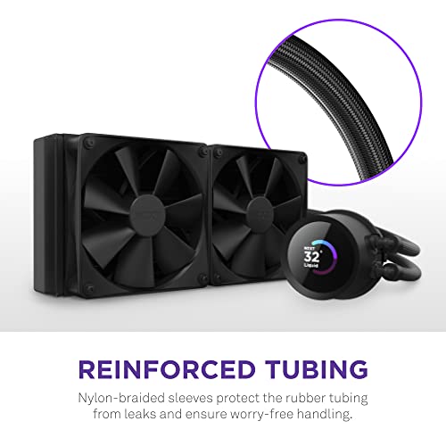 Black 240mm AIO CPU Liquid Cooler with LCD Display V541708
