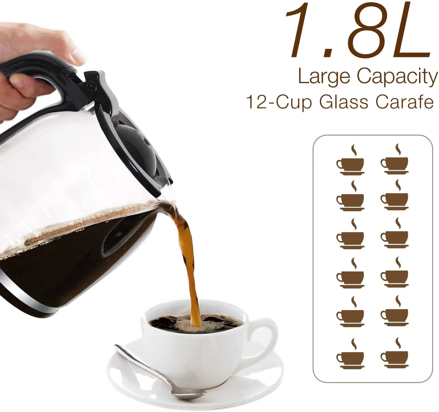12-Cups Coffee Maker with Glass Carafe Z687