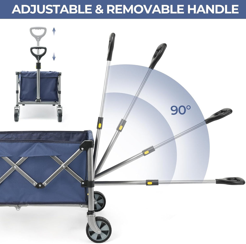 Foldable Utility Wagon with Wheels, 85L 330 LB Capacity 600D Oxford Fabric R52029