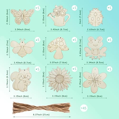 96 Pcs Unfinished Wood Slices Christmas Ornaments V37234