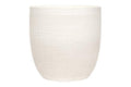 Large Matte White Embossed Stoneware Planter F47228