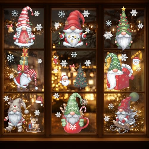 226 PCS White Snowflake Window Clings, 9 Sheets Double-Sided Reusable Decals U650110