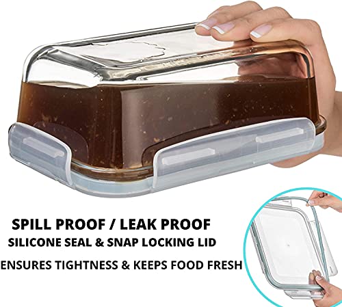 Large Glass Food Storage Containers with Lids, BPA Free J731