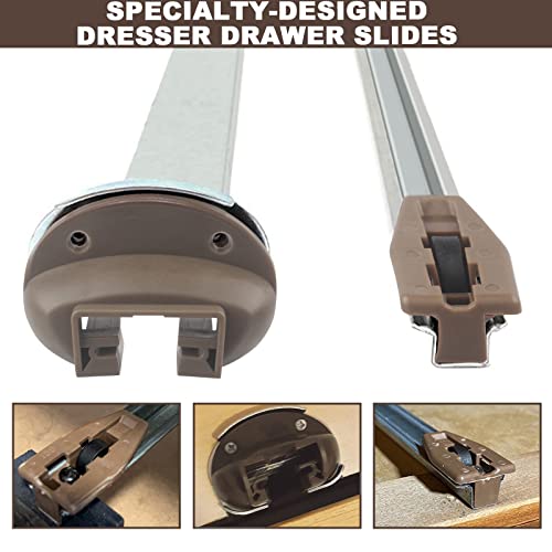 1 Set of Drawer Slides with Metal Blackplate and Drawer Stop with Roller M99903