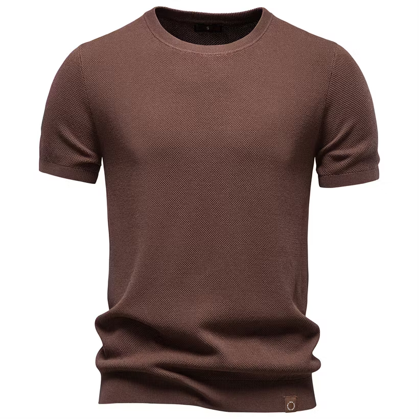 Men's Casual Solid Color Knit T-Shirt