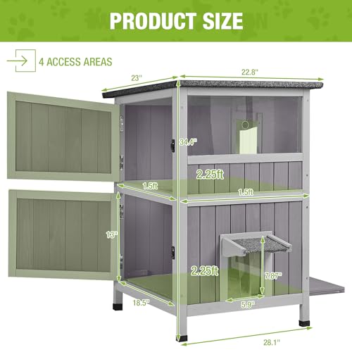 2-Story Outdoor Waterproof Cat Shelter Q471478