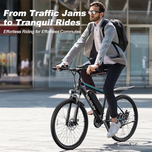 Electric Bike 500W 45 Miles 20 MPH 48V Removable Battery 26" Tires Front Fork Suspension O874767