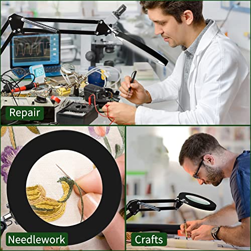 10X Magnifying Desk Lamp with Clamp, White D80099