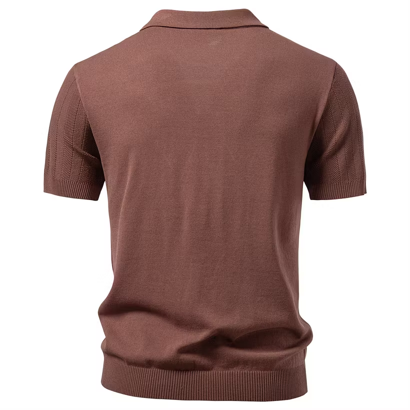 Business Casual Knit Button-Down Shirt