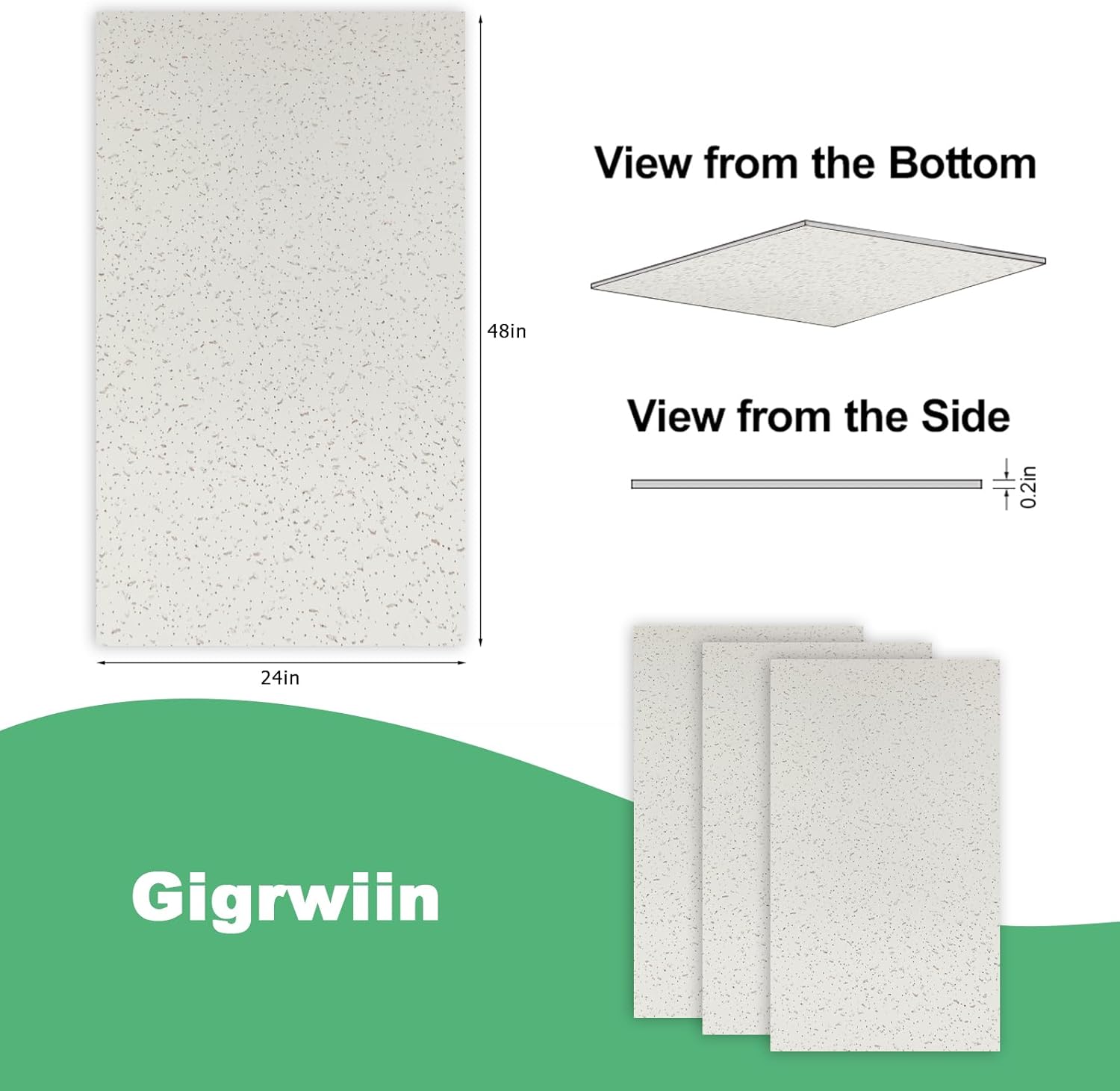 2ft x 4ft PVC Ceiling Tiles, Package of 10 O682