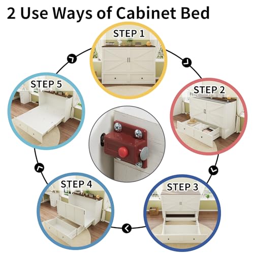 Queen Size Murphy Bed with Storage Drawer B8751