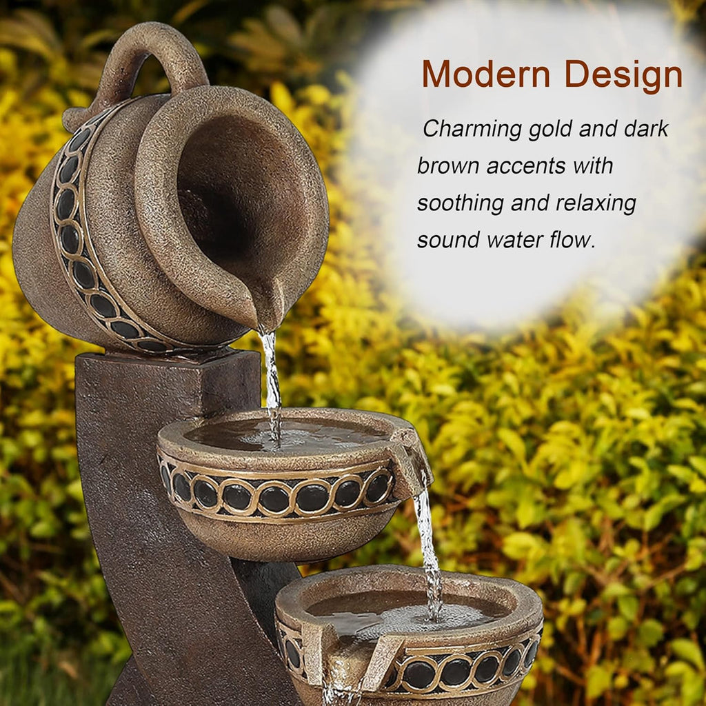 5 Tiered Polyresin Outdoor Water Fountain B393679