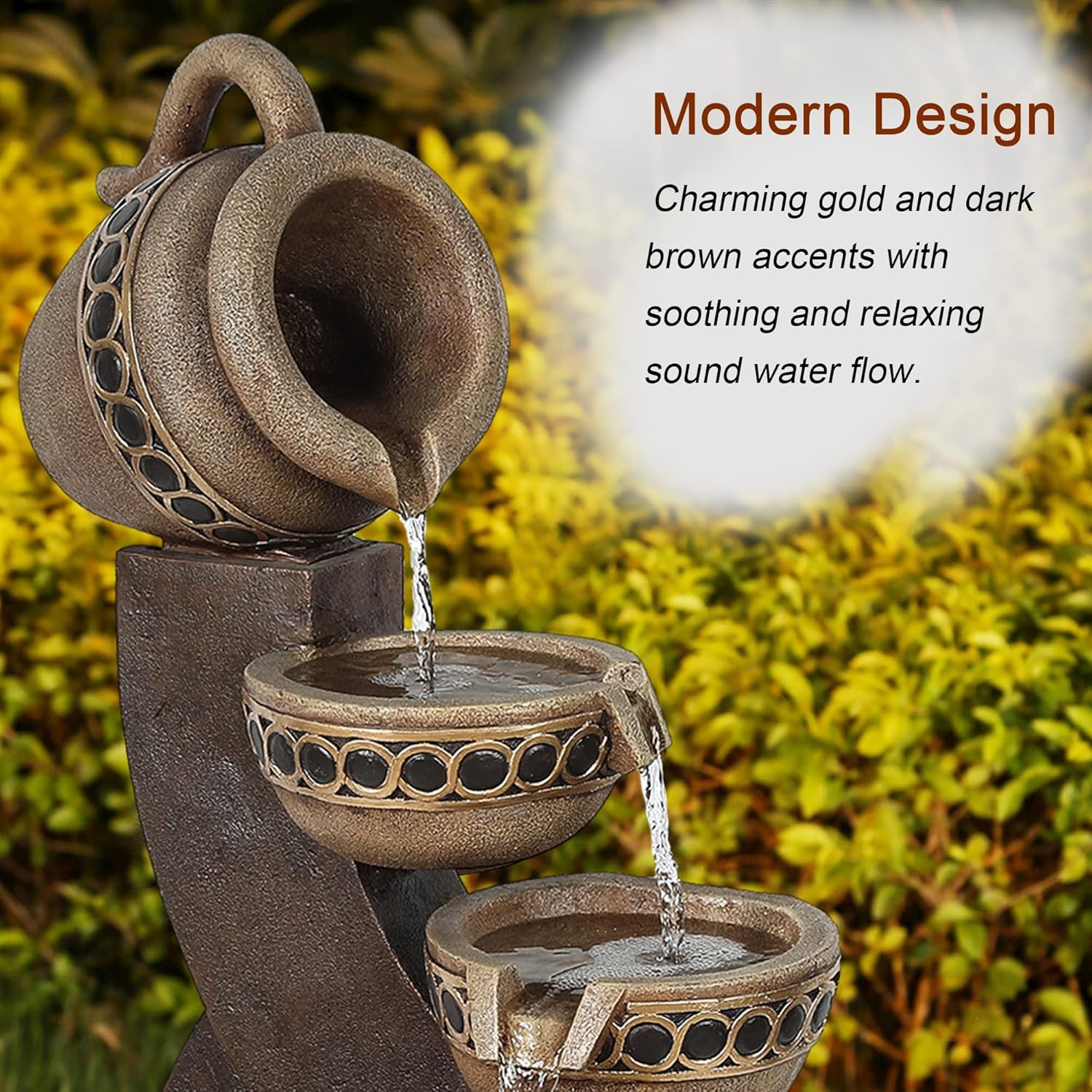 5 Tiered Polyresin Outdoor Water Fountain B393679