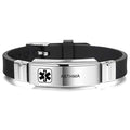 Custom Engraved Silicone Adjustable Medical ID Bracelet with Emergency Card S334