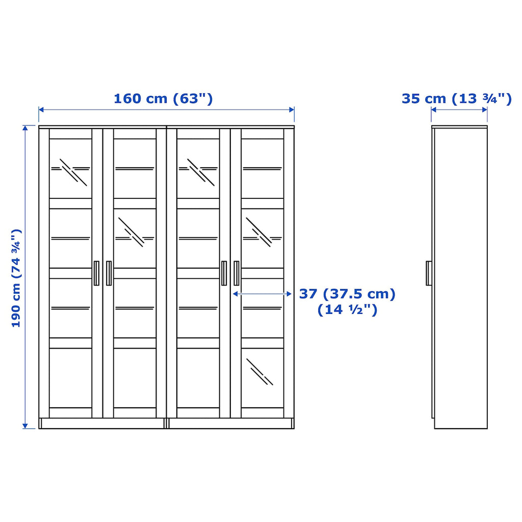 Gray Storage Combination with Glass Doors F757928