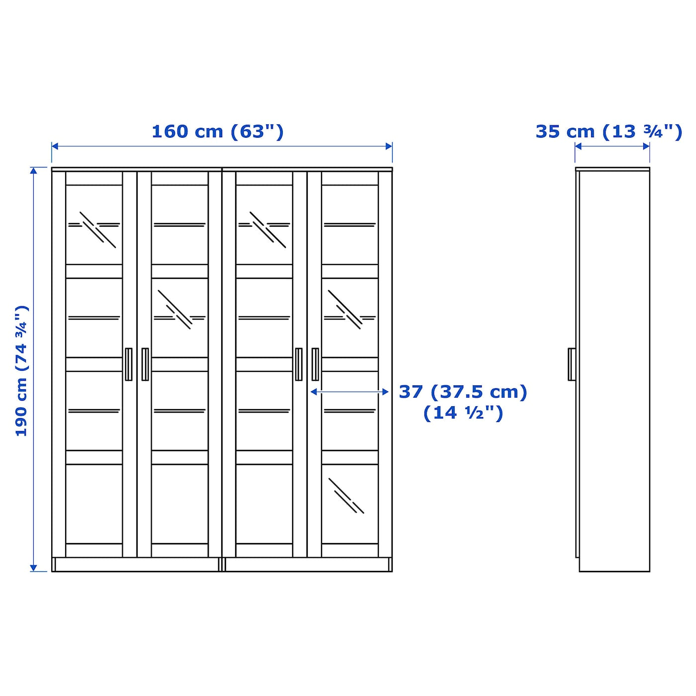 Gray Storage Combination with Glass Doors F757928