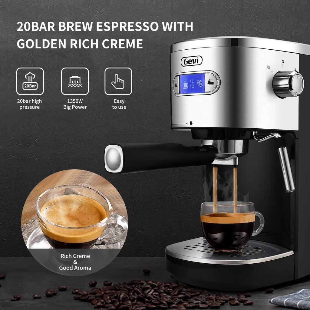 Pre-Owned 20 Bar Espresso Machine with Milk Frother Steam Wand F469