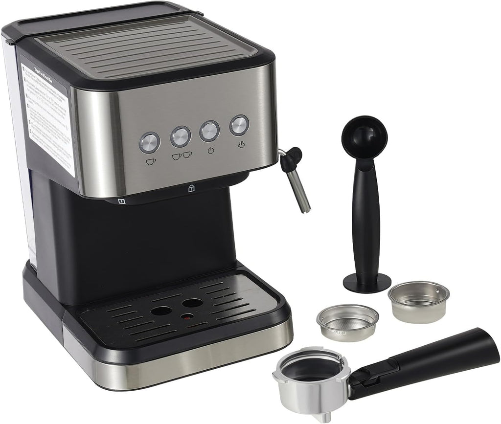 20 Bar Semi-Automatic Espresso Machine with Milk Frother Steam Wand, 50oz Removable Water Tank M956