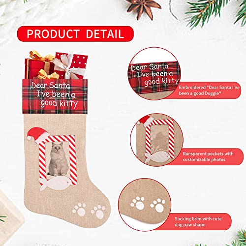 20 Inches Burlap Christmas Pet Stockings W7801