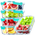 5 Pack Glass Meal Prep Containers 2 Compartment Set, 36OZ Airtight Glass Food Storage Containers with Lids, Grey P726728