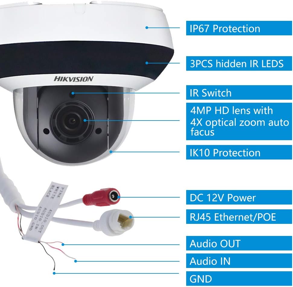 4MP POE Mini PTZ IP Camera with 4X Optical Zoom K619964