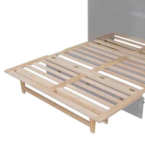 Queen Size Solid Wood Murphy Bed with Storage Drawers H789453