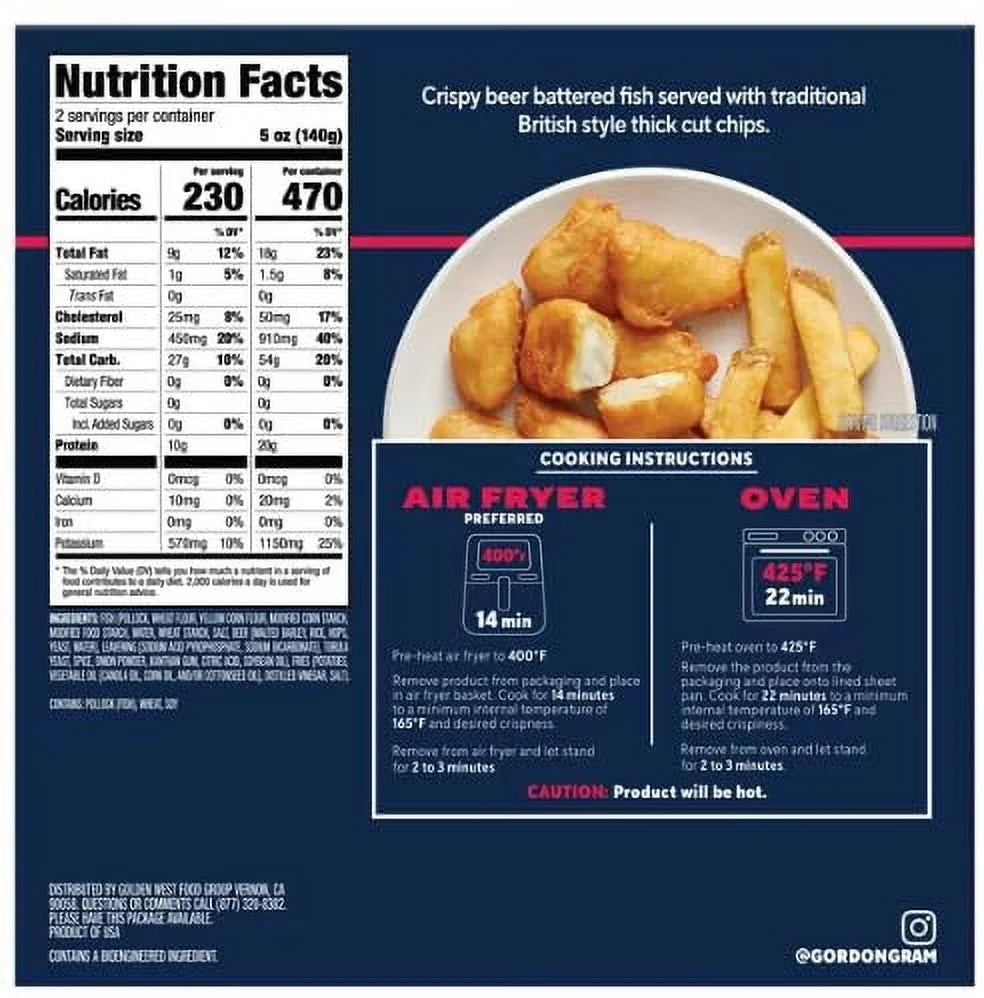 9.5oz Frozen Fish and Chips Pack of 10 U489268