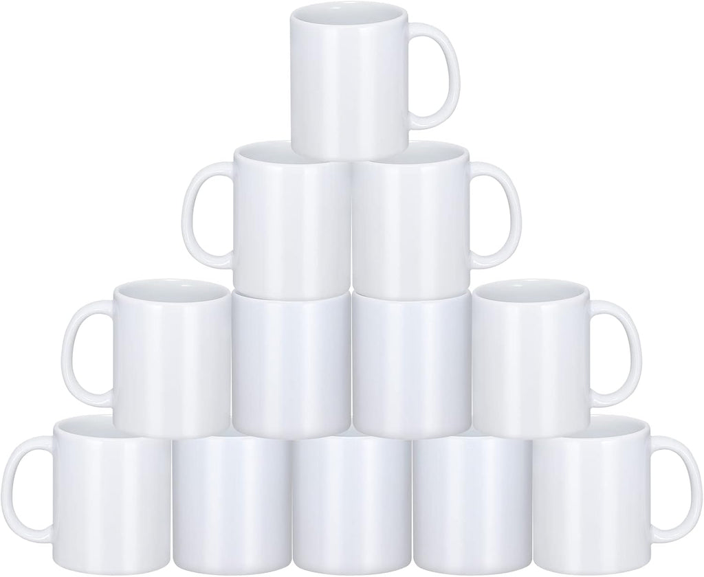 12 Pcs 11 oz White Ceramic Sublimation Mugs N28865