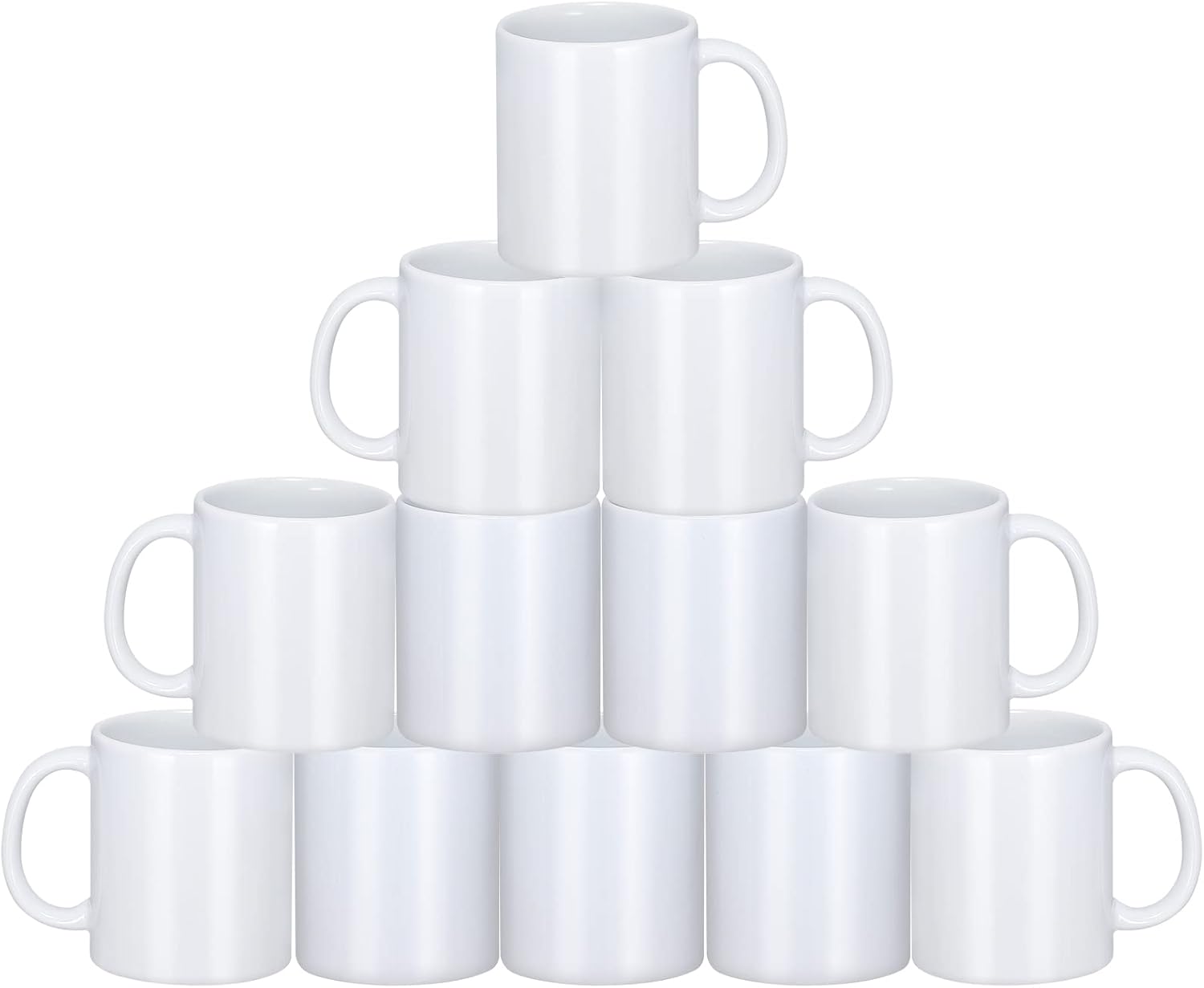 12 Pcs 11 oz White Ceramic Sublimation Mugs N28865