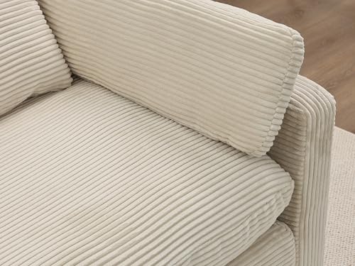Modular Sectional Sofa, Fluffy Corduroy, Oversized 4 Seater with Ottomans O489940