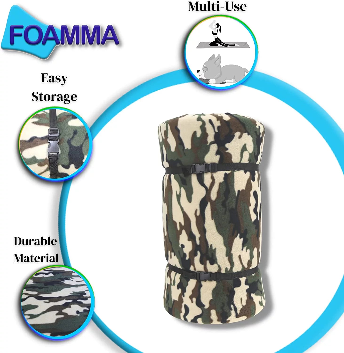 Memory Foam Camping Mattress, 3" x 60" x 80" X2251