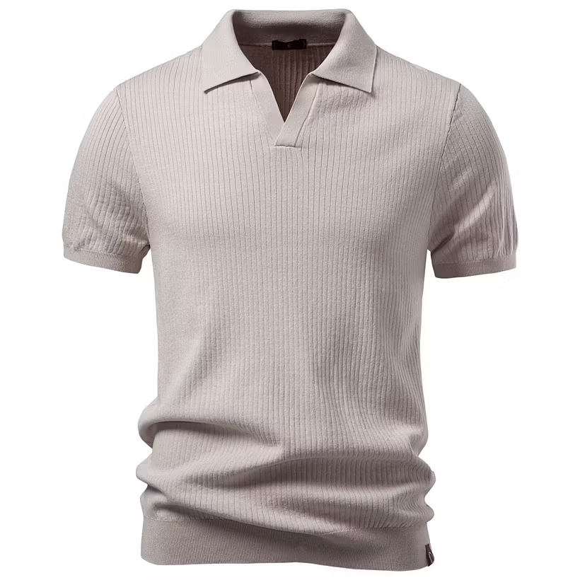Men's Business Casual Knit Polo Shirt