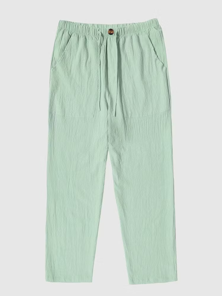 Linen Style Yoga Pants With Pocket