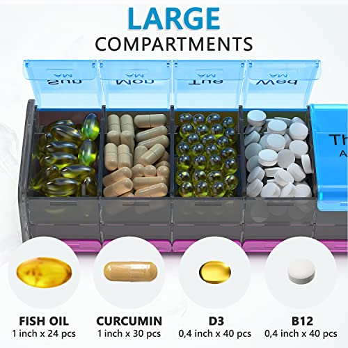 7 Day Pill Organizer with AM PM Compartments D863659