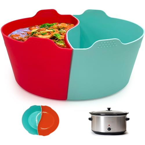 Silicone Slow Cooker Liners, 6-7 Quart Oval Reusable Insert, BPA-Free, Dishwasher Safe, Black E992