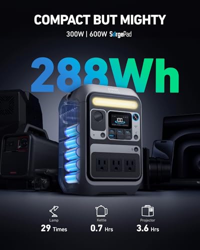 288Wh Portable Power Station with 60W Solar Panel W8600