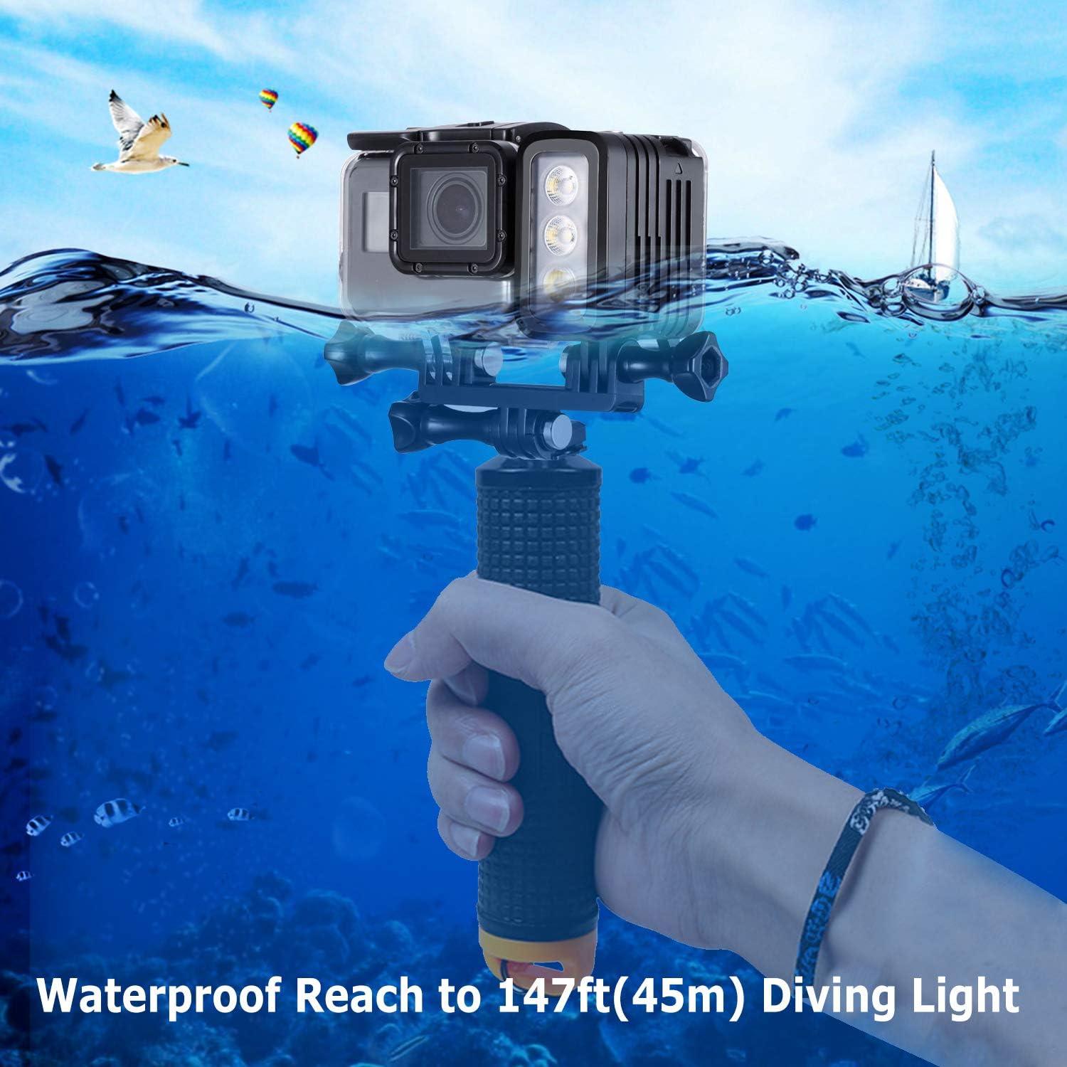 Dive Light 147ft Waterproof LED Video Fill Light S8010