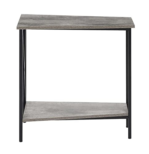Faux Birch Black Wedge End Table S14743
