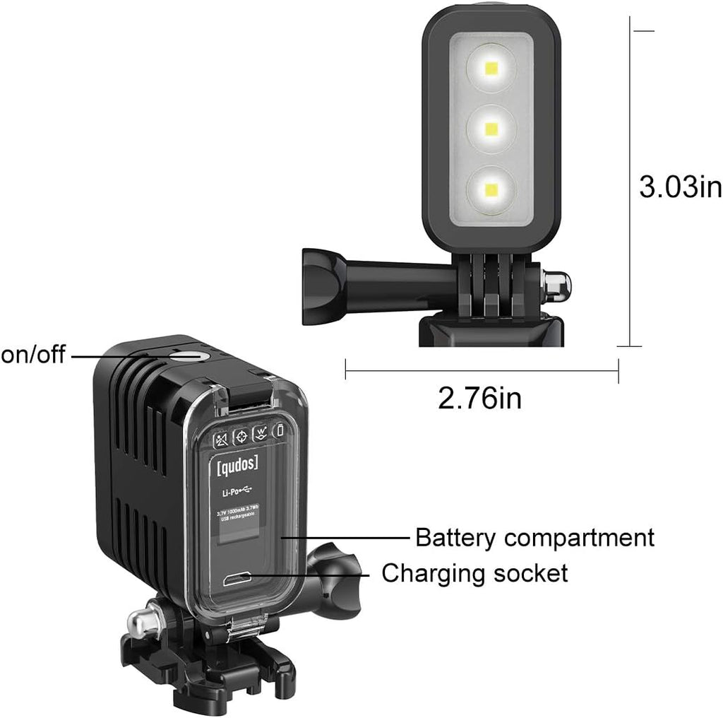 Dive Light 147ft Waterproof LED Video Fill Light S8010