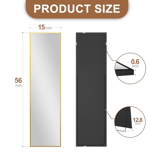 Black Full Length Floor Mirror with Aluminium Frame K25183
